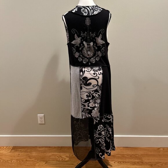 Styles Ever After Sleeveless Maxi Duster - Size S - Black/White/Grey - Picture 1 of 6